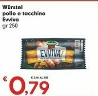 Despar Amadori Wurstel 100% Carne Macinata Pollo E Tacchino 250 G(ml) offerta