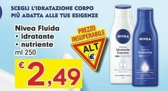 Despar Nivea Fluida Idratante/ Nutriente 250 Ml offerta