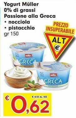 Despar Muller Yogurt 0% Di Grassi Pasione Alla Greca Nocciola offerta