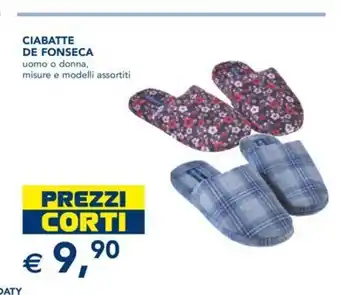 Esselunga Ciabate De Fonseca uomo o donna, misure e modelli assortiti offerta