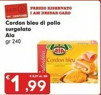 Eurospar Aia Cordon Bleu Di Pollo Surgelato 240 G offerta