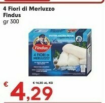 Eurospar Findus 4 Fiori Di Merluzzo 300 G(ml) offerta