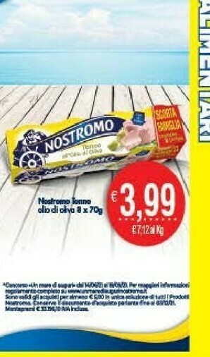 DEM Nostromo Tonno Olio Di Oliva 70 G offerta