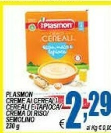 DEM Plasmon Creme Al Cereali/ Cereali E Tarioca/ Crema Di Riso/ Semolino offerta