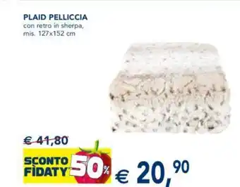 Esselunga Plaid Pelliccia con retro in sherpa, mis. 127 x 152 cm offerta