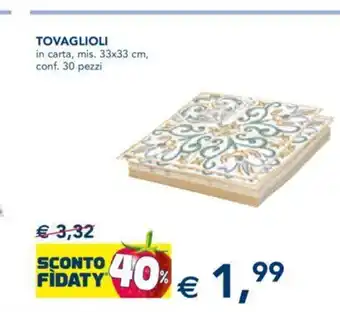Tovaglioli in carta, mis. 33x33 cm conf. 30 pezzi