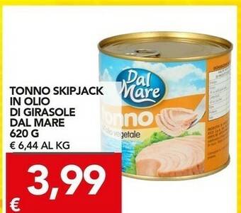 TuoDi Dal mare Tonno Skipjack In Olio Di Girasole offerta