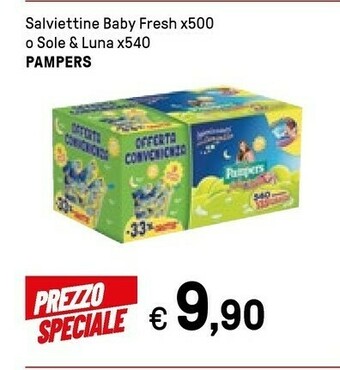Iper La Grande Pampers Salviettine Baby Fresh X500/ Sole & Luna X540 offerta