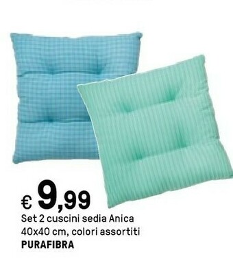 Purafibra Set 2 Cuscini Sedia Anica