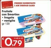 Eurospar Nestlè Fruttolo Yogurt Alla Fragola & Smarties 120 G(ml) offerta
