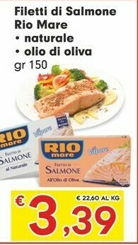Eurospar Rio Mare Filetto Di Salmone Al Naturale offerta