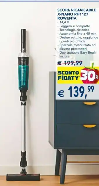 Esselunga Scopa Ricaricabile X-Nano RH1127 Rowenta 14,4 V offerta