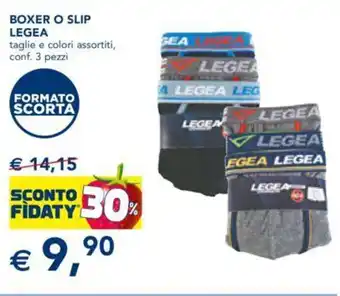 Esselunga Boxer O Slip Legea taglie e colori assortiti, conf. 3 pezzi offerta