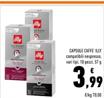 Conad Capsule Caffe' ILLY compatibili nespresso, vari tipi, 10 pezzi, 57 g offerta