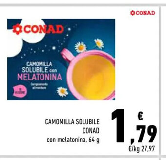 Conad Conad Camomilla Solubile con melatonina, 64 g offerta