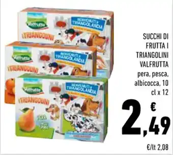 Conad Succhi Di Frutta I Triangolini Valfrutta pera, pesca, albicocca, 10 cl x 12 offerta