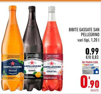 Conad Bibite Gassate San Pellegrino vari tipi, 1,20 L offerta