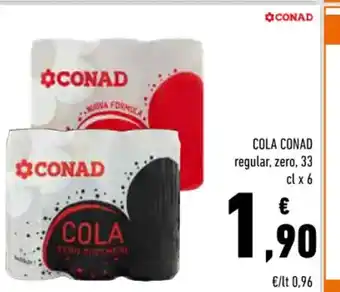 Conad Conad Cola regular, zero, 33 cl x 6 offerta
