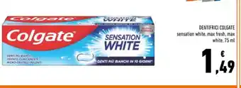 Conad Colgate Dentifrici sensation white, max fresh, max white, 75 ml offerta
