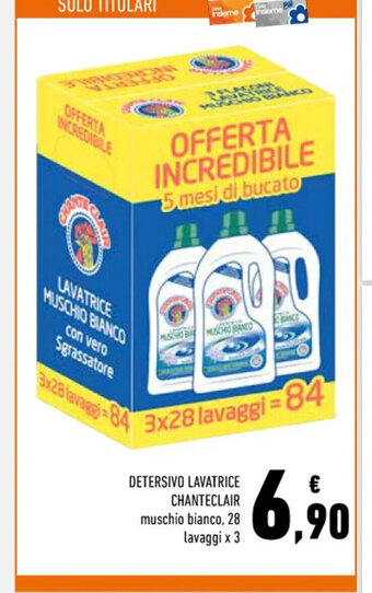 Conad Detersivo Lavatrice Chanteclair muschio bianco, 28 lavaggi x 3 offerta