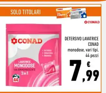 Conad Conad Detersivo Lavatrice monodose, vari tipi, 44 pezzi offerta