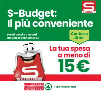 S-Budget: IL più conveniente La tua spesa a meno di