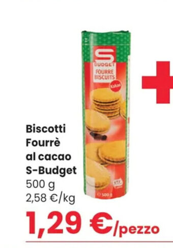 Biscotti Fourrè al cacao S-Budget 500 g