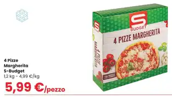Despar 4 Pizze Margherita S-Budget 1,2 kg offerta