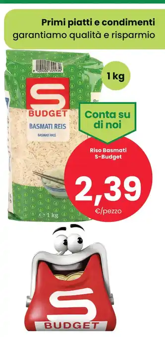 Despar Primi piatti e condimenti garantiamo qualità e risparmio Riso Basmati S-Budget 1 kg offerta