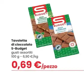 Despar Tavoletta di cioccolato S-Budget gusti assortiti 100 g offerta