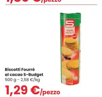 Despar Biscotti Fourrè al cacao S-Budget 500 g offerta
