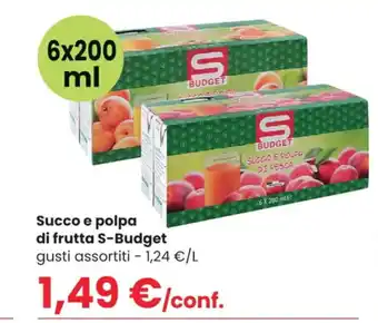 Despar Succo e polpa di frutta S-Budget gusti assortiti offerta