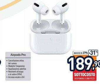Unieuro Apple AirPods Pro offerta
