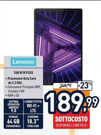 Unieuro Lenovo Tab M10 Plus offerta