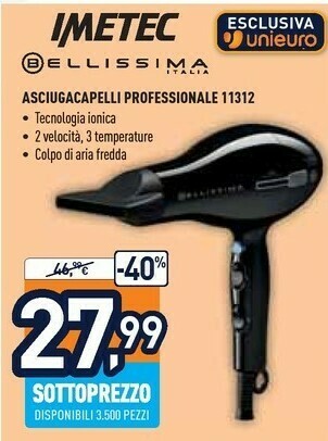 Unieuro Imetec Bellissima Asciugacapelli Professionale 11312 offerta