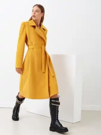 Maxi cappotto color ocra