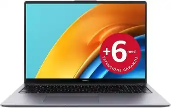 Amazon Huawei matebook d16 laptop, eye comfort fullview display notebook pc portatile da 16 pollici, intel core i5-12450h, 16 gb ... offerta