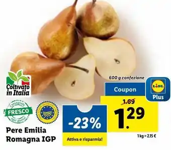 Lidl Pere emilia romagna igp offerta