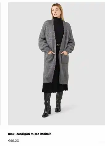 Maxi cardigan misto mohair