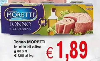 èccoMI Moretti Tonno in olio di oliva 80 g x 3 offerta