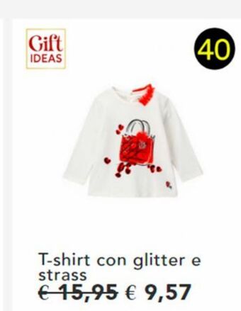 T-shirt con glitter e strass