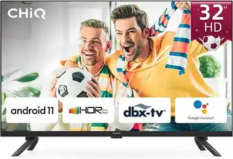 Amazon Chiq l32g7l,tv 32 pollici smart tv, 2022 televisori con android 11, hd, frameless tv, netflix, prime video, youtube, hdr1... offerta