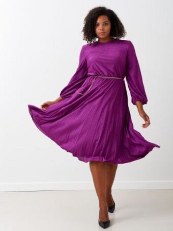Rinascimento Abito lungo curvy in maglia lurex offerta