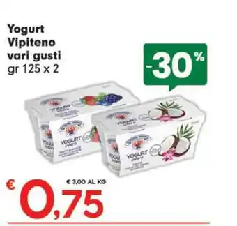 Eurospar Yogurt Vipiteno vari gusti 125 gr x 2 offerta