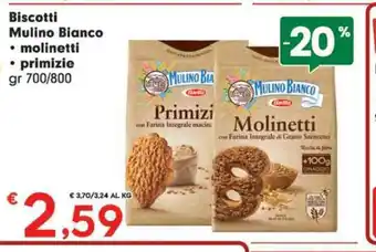 Eurospar Biscotti Mulino Bianco molinetti primizie 700/800 gr offerta