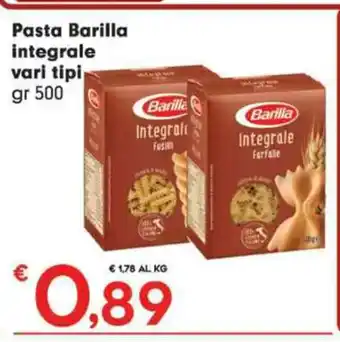 Eurospar Barilla Pasta integrale vari tipi 500 gr offerta