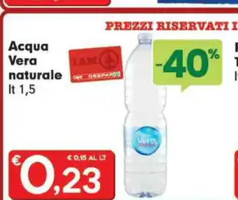 Eurospar Acqua Vera naturale 1,5 lt offerta