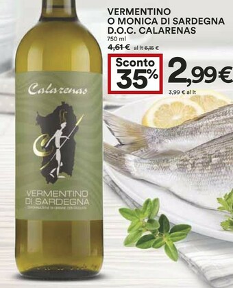 Coop Bacalaos alkorta Calarenas Vermentino O Monica Di Sardegna offerta