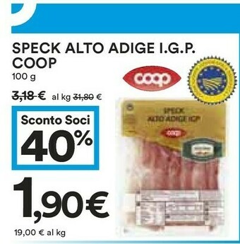 Coop Coop - Speck Alto Adige IGP 100 G(ml) offerta
