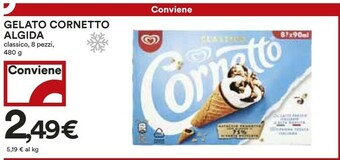 Coop Algida Cornetto Classico Formato Speciale 480 G(ml) offerta